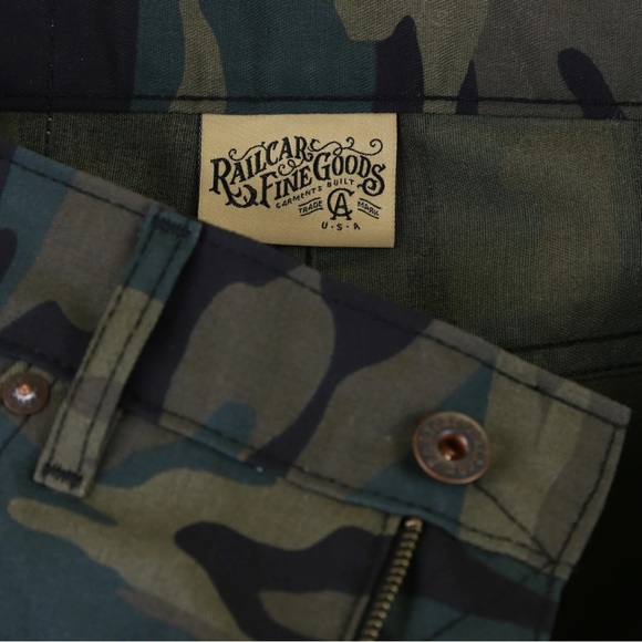 RAILCAR FINE GOODS Spikes Men's Army Camo Twill . - Picture 4 of 8